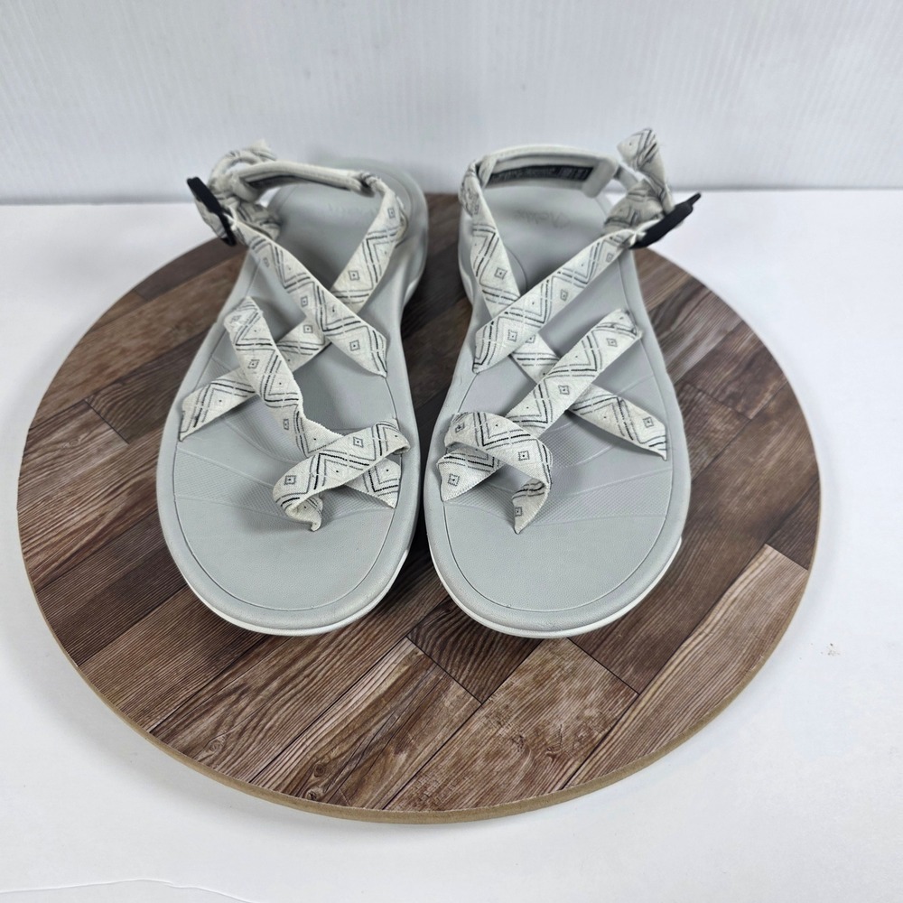 Viakix Samara Walking Sandals Womens 10 Gray Geometric Strappy Hiking Outdoor